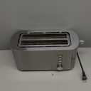 Elite Gourmet ECT4123X Long Slot 4 Slice Toaster, Extra Wide 1.5" and 5.1" Deep Slots, Bagel, Defrost & Cancel Functions, 6 Toast Shade Settings, Fits Bagels, Waffles, Artisan Breads, Stainless Steel