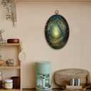 LKETW Vintage Fantasy Forest Oval Wall Art Decor, Rustic Nature Enchanted Forest Oval Canvas Hanging Decor, Mystical Cottagecore Wall Decorations for Home Bedroom Living Room, 8.6x11.4 Inch