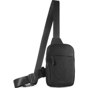 Mini Sling Bag Crossbody Fanny Pack Men & Women - Switchable Strap, RFID Blocking, Water-Repellent, Hidden Pocket (Black)