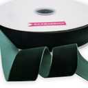 Nylon Velvet Ribbon Single Faced,1 1/2 Inch X 25Yards Spool (Dk Green)
