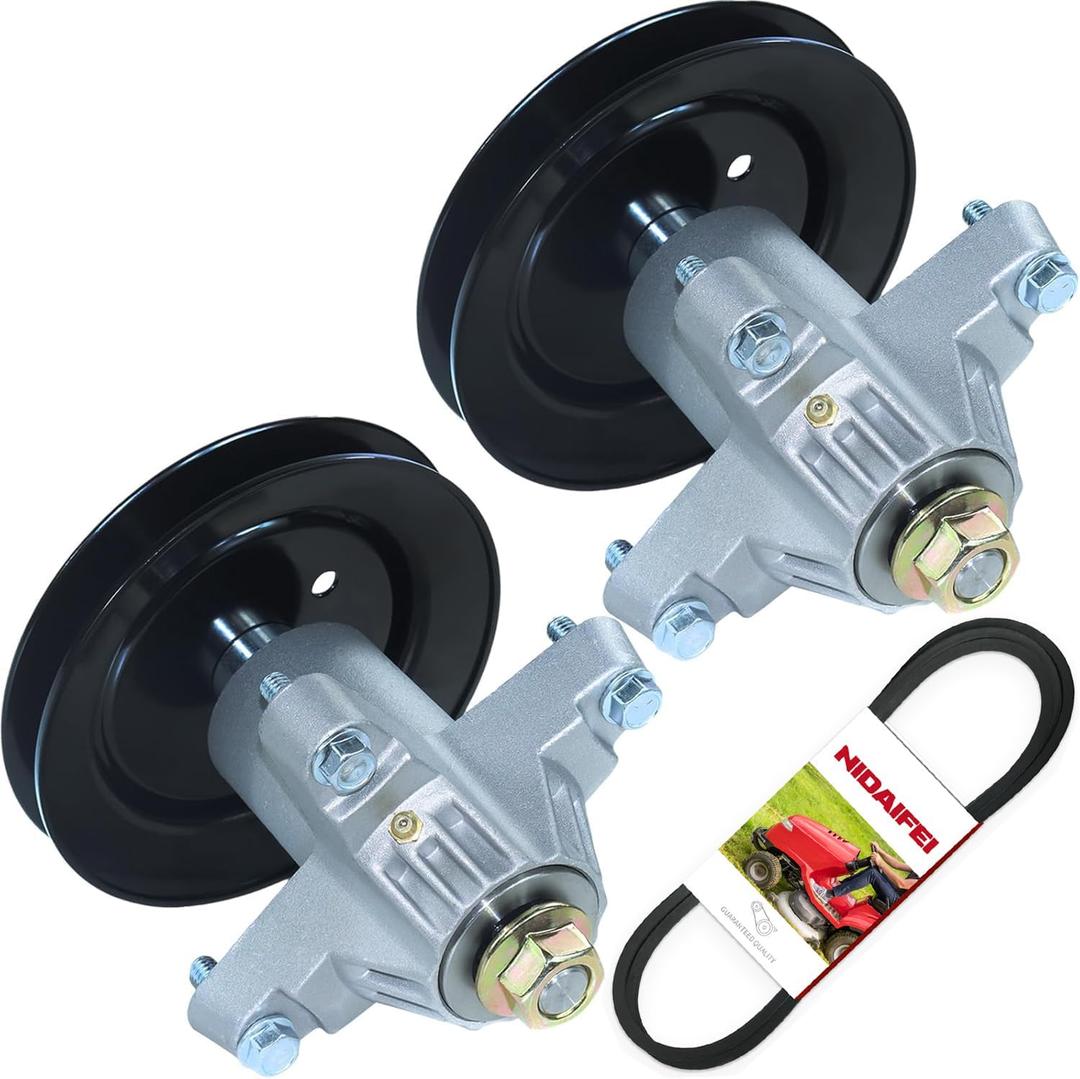 2 x 2 Pack 918-04197B Spindle Assembly with 954-04062 Belt Replace 918-04197A, 618-04197, 918-0427C, 618-0427C, 618-0324A, 618-0427A, 918-0427A, 618-0427D for Cub Cadet RZT 42 Lawn Tractors