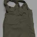 TrainingGirl Zip Front Closure Longline Sports Bras for Women - Workout Crop Tank Tops Yoga Camisole Criss Cross Back (Small, Green)