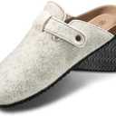 KEMISANT Women Clogs Mules Sandals Slippers Fleece Lined Upper Unisex,Memory Foam Cushioned Cork-Footbed 41