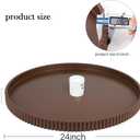 Gurfuy 24" Round Extra Ottoman Serving Tray - Rustic Wooden Table Tray for Farmhouse Decorative Oversized Coffee Table Trays Living Room Kitchen Counter Breakfast Brown