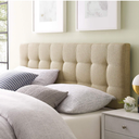 Modway Lily Tufted Linen Fabric Upholstered Full Headboard in Beige