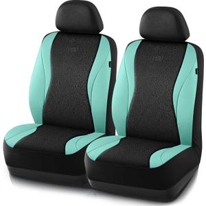 Skechers Car Seat Covers,Leather Seat Covers with GOGA Mat Technology,Waterproof Car Seat Covers Front Seats,Airbag Compatible,Comfort Universal Fit for Most Cars,Vans,Trucks,SUVs,Mint