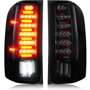 LED Tail Light for Chevy Silverado 1500 2007-2013, Silverado 2500 HD 3500 2007-2014, GMC Sierra 3500 HD 2008-2014, Sierra Denali 3500 2011-2014, Rear Taillight Assembly for 3157 Bulb