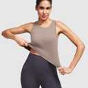 Alaroo Workout Tops for Women Sleeveless Racerback Tank Tops (Beige, L)