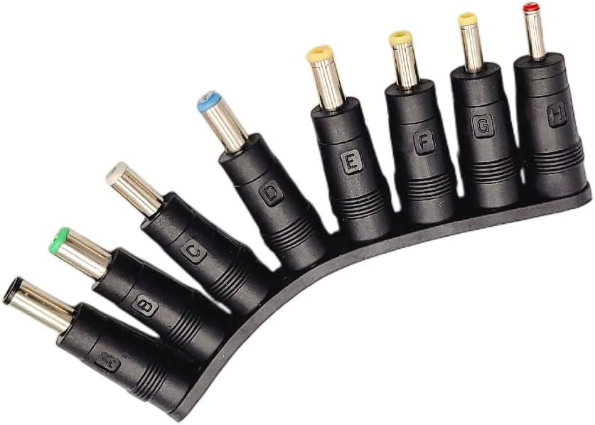 DC Adapter Connector Set - 8 Pack Power Adapter Tips Female 5.5x2.1mm to Male Multi Size Connectors for Monitor Webcam Router Mini PC CCTV Bluetooth Speaker