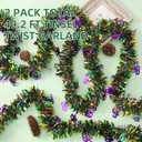 Mardi Gras Decorations 50 Feet Gold Green Purple Garland Mardi Gras Christmas Tree Tinsel Metallic Twisted Hanging Garland for Mardi Gras Oktoberfest Birthday Party Decoration