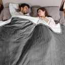 ESTINGO Electric Blanket Queen Size, Queen Heated Blanket Dual Control with 5 Heating Levels & 10 Hours Auto Off, Machine Washable Plush Heating Blanket 84" x 90", Cool Gray