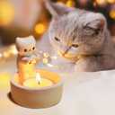 Cat Warming Paws Candleholder with 2 Candles,Kitten Tea Light Holder, Daughter Gifts, Gift for Girls,Lovely Gifts for cat Lovers