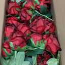 Artificial Flowers Silk Roses Real Touch Bridal Wedding Bouquet for Home Garden Party Floral Decor (Blooming Rose - Gradient Burgundy Red)