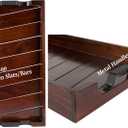 Bamboo Land- Large Wooden Serving Tray with Handle, 20 X 12, Dark Brown, Wooden Tray with Handles, Serving Tray with Handles