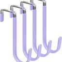 FYY Over The Door Hooks, 4 Pack Door Hangers Hooks with Rubber Prevent Scratches Heavy Duty Organizer Hooks for Living Room, Bathroom, Bedroom Hanging Clothes, Towels, Hats, Coats, Bags Lavender (Short)