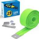 Flexible Race Car Track for Kids Toy, 19Ft Portable Two‑Lane Racing Starter Set, Wall Mount Suction Cups Magnets Hooks, Compatible for Vehicles up to 1/64th Scale-Green