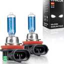 H11 Halogen Headlight Bulbs, 12V 55W H11 Headlight Bulbs, High Beam, Low Beam and Fog Light Replacement, Automotive Headlight Bulbs, No Glare, Super Bright, 2 Pack