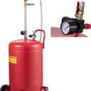 VEVOR Oil Drain Container, 20 Gallon Waste Oil Drain Tank, Portable Oil Lift Drain Pan Air Operated Drainer, Fluid Fuel Drainage Adjustable Funnel Height with Pressure Regulating Valve & Wheel