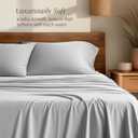 Bare Home 100% Rayon Made from Bamboo Queen Sheet Set - 4 Piece Bedding Set - Deep Pockets - Breathable - Easy Fit - Bedding Sheets & Pillowcases (Queen, Cloud Grey)