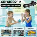 Upgraded Solar Pool Ionizer for Above Ground 4CH4002-R System Lonizer Copper Solor Powered Supplies Cleaner Main Access Power Swimming Chamber Replacement Ionization Controller Treatment