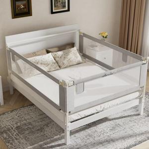 3-Pack Bed Rails for Toddlers with Headboard Rod - Height Adjustable Baby Bed Rail Guard Specially Designed for Full Size (74.8 x 74.8 x 54 Inch)
