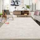 RUGSREAL Living Room Area Rug 9x12 Machine Washable Rug Non-Slip Stain Resistant Modern Abstract Bedroom Rug Contemporary Throw Floor Carpet for Dining Room Solid Area Rug for Home Office, Beige