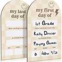 Beautiful Wooden First and Last Day of School Board Sign - Modern and Large Back to School Sign for Lasting Memories - Perfect Wooden Dry-Erase Photo Prop for Kindergarten (Boy - Black)