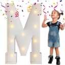 3FT Marquee Light Up Letters, Large Mosaic Balloon Frame M for Engagement Wedding Decorations Birthday Party Backdrop Decor, Balloon Arch Kit