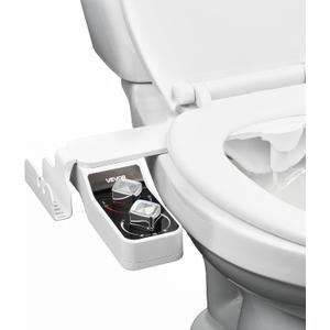 VEVOR Bidet Attachment for Toilet, Hot & Cold Non-Electric Water Sprayer - Dual Retractable Nozzles, Adjustable Water Pressure, 0.3 Ultra Thin Bidet Toilet Seat Attachment for Rear and Feminine Wash