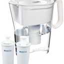 Brita Wave 10 Cup Water Pitcher Plus 2 Advance Filters, Assorted Colors (Clear) (Copper)
