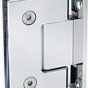 Heavy Duty 90 Degree Glass Door Cupboard Showcase Cabinet Clamp Shower Doors Hinge Replacement Parts Wall-to-Glass for 8-12 mm(0.31-0.47 inch), Stainless Steel Polished Chrome