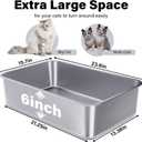Stainless Steel Litter Box 3 Pack, 23.6" X 15.7" X 6" Extra Large Cat Litterbox No Smell, XL Metal Litter Box for Big Kitty, Multiple Cats, Non Stick, Easy Cleaning
