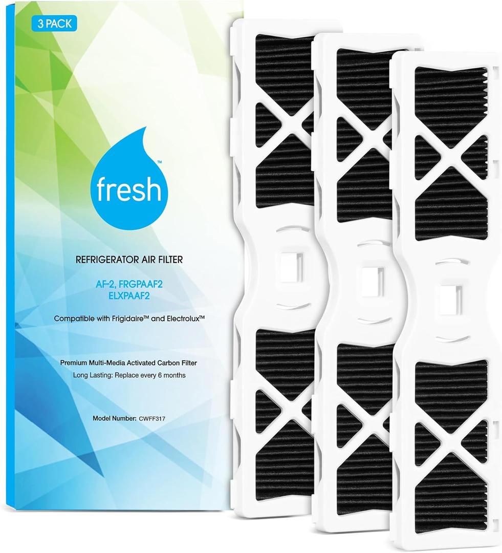 FRESH AF-2 Refrigerator Air Filter Replacement for Frigidaire - Compatible with Models: FRGPAAF2, RAF-2, Electrolux ELXPAAF2 - Advanced Carbon Filter Technology - (3 Pack) Air filter by MIST