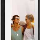 11x15 Black Wood Picture Frame with White Mat | 13x17 Frame Matted to 11x15 | Display Your Picture Under UV Acrylic Shatter Guard Front, with Foam Board Backing and Wall Hanging Hardware - Wood Frame