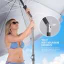 UIRWAY 8.5FT Beach Umbrella, Heavy Duty Windproof Beach Umbrellas with Sand Anchor & Tilt, Sun Protection Portable Beach Umbrella with Carrying Bag for Beach, Patio Garden Pool Outdoor