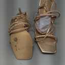 DREAM PAIRS High Heels Stilettos for Women - Strappy Gladiator Sexy Square Toe Open Toe Dressy Pumps Sandals (7.5, Rose/Gold)