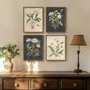 Framed Botanical Wall Art, 4 Piece Vintage Farmhouse Floral Canvas Painting Prints Artwork for Bathroom Walls, Rustic Flower Butterfly Pictures for Kitchen Bedroom Hallway Home Decor, 8x10 Inch