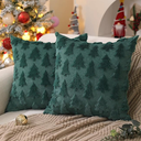DFXSZ Christmas Tree Pillow Covers 18x18 inch Set of 2 Christmas Decoration Beige Soft Plush Faux Fur Jacquard Throw Pillows for Bedroom Sofa Holiday Festivals Winter Home Decor PTK006C18