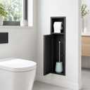 Recessed Toilet Paper Holder with Storage, 304 Stainless Steel, 25"x6"