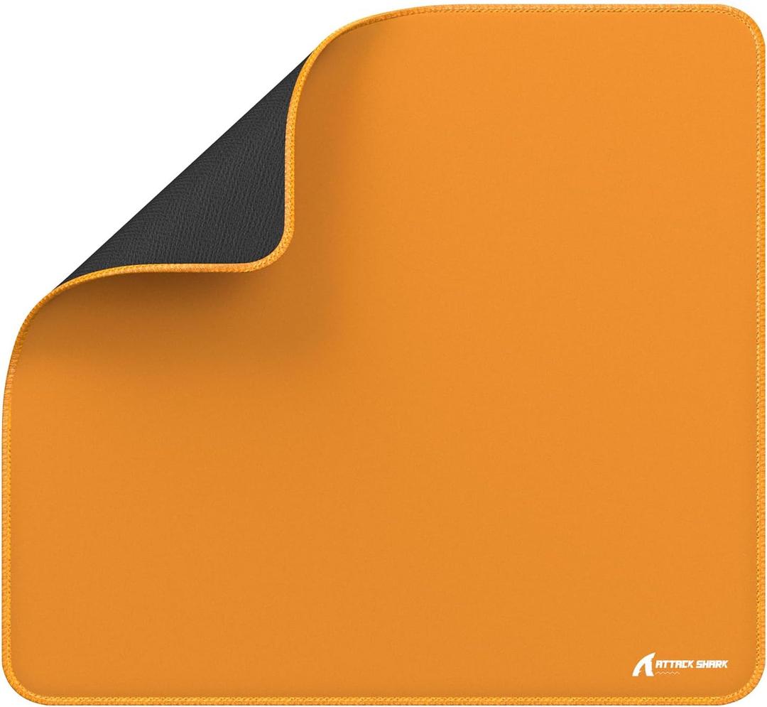 ATTACK SHARK CM02 Gaming Mouse Pad for Esports Speed Large Mouse mats for Desk Waterproof Surface Stitched Edges and Anti-Slip Rubber Base Size L Laminate 17.72 x 15.75 x 0.16 Orange