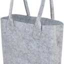 2 x TopTie Felt Tote Bag with Durable Handles Grocery Bags for Travel Heavy Duty Shopping Bag 11.8 X 10 X 3.5 Inch