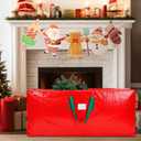 KRYSTY Durable Large Christmas Tree Storage Bag,Fits Up to 9 ft Artificial Trees,Heavy Duty Zipper&Reinforced Handles For Christmas Tree Bag,Protects Against Dust,Moisture & Damage,Red