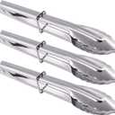 Small Stainless Steel Serving Tongs 7-Inch Salad Tongs, Set of 3 (Silver)