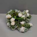Hoteam 72 Heads White Green Artificial Rose Flowers 6 Bouquet Wedding Decoration Faux Flower Arrangement Bouquet with Stem Bridal Shower Gift Floral Centerpiece for Tables