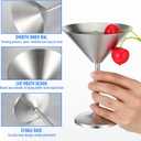 4-Pack Stainless Steel Martini Glasses - Metal Martini Glasses, Unbreakable Travel-Ready Cocktail Glass Set, 8.5oz Shatterproof Barware with Sandblasted Finish, 4.72 inches x 6.3 inches