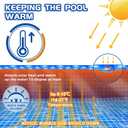 Evoio Solar Pool Cover 10 ft Round for Above Ground Inground Pools Bubble Wrap Covers for Hot Tub Spa Thermal Heating, 12 Mil Circle Blue Floating Blanket for 6-24 Foot Feet Diameter Swimming Pools