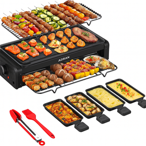 AORAN Indoor Grills Electric Smokeless – Versatile Smokeless Indoor Grill for Home Cooking, Featuring Indoor Grills Electric Smokeless, Skillet Griddle, and Kitchen Griddle Black