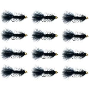 Feeder Creek Fly Fishing Flies | 12pc Woolly Bugger | Trout Flies | Bass Flies | Flies for Fly Fishing | Streamer Flies | Fly Fishing Assortment