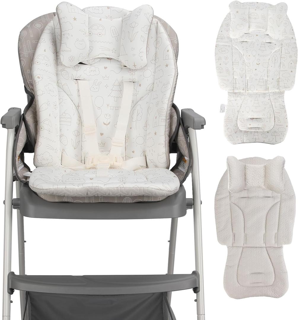 High Chair Cover Compatible with Graco - Detachable & Machine Washable, Soft Padding with Neck Support, 4-Season Universal Seat Pad