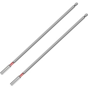 2PCS 12inch Magnetic Drill Bit Extension Holder For Impact Driver,1/4" Hex Shank S2 Steel Magnetic Screwdriver Extension,Drill Bit Extender